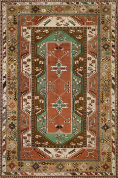 Turuncu Madalyon Modern Etnik Desenli Halı  | Makinada Yıkanabilir | Hav Toz Vermez | Leke Tutmayan | Kaymaz Taban | Dijital Makine Baskı | Salon Yolluk Mutfak Halısı