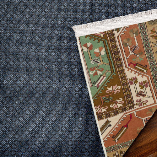 Turuncu Madalyon Modern Etnik Desenli Halı  | Makinada Yıkanabilir | Hav Toz Vermez | Leke Tutmayan | Kaymaz Taban | Dijital Makine Baskı | Salon Yolluk Mutfak Halısı