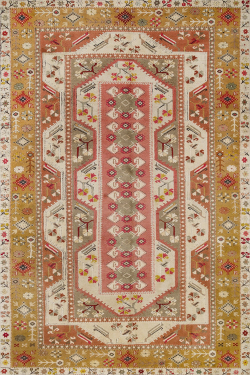 Yeşil Bordürlü Modern Etnik Desenli Halı  | Makinada Yıkanabilir | Hav Toz Vermez | Leke Tutmayan | Kaymaz Taban | Dijital Makine Baskı | Salon Yolluk Mutfak Halısı