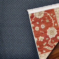 Bordo Çiçekli Modern Etnik Desenli Halı  | Makinada Yıkanabilir | Hav Toz Vermez | Leke Tutmayan | Kaymaz Taban | Dijital Makine Baskı | Salon Yolluk Mutfak Halısı