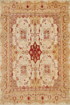 Krem Göbekli Modern Etnik Desenli Halı  | Makinada Yıkanabilir | Hav Toz Vermez | Leke Tutmayan | Kaymaz Taban | Dijital Makine Baskı | Salon Yolluk Mutfak Halısı