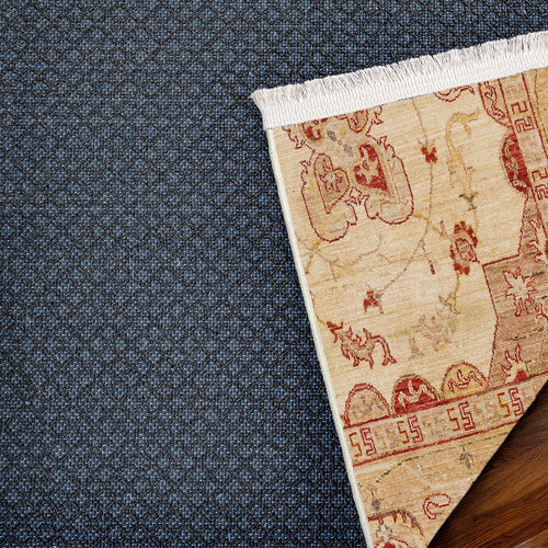 Krem Göbekli Modern Etnik Desenli Halı  | Makinada Yıkanabilir | Hav Toz Vermez | Leke Tutmayan | Kaymaz Taban | Dijital Makine Baskı | Salon Yolluk Mutfak Halısı