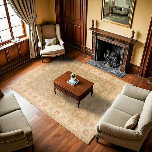 Krem Çiçekli Modern Etnik Desenli Halı  | Makinada Yıkanabilir | Hav Toz Vermez | Leke Tutmayan | Kaymaz Taban | Dijital Makine Baskı | Salon Yolluk Mutfak Halısı