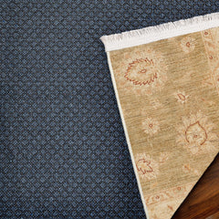 Krem Çiçekli Modern Etnik Desenli Halı  | Makinada Yıkanabilir | Hav Toz Vermez | Leke Tutmayan | Kaymaz Taban | Dijital Makine Baskı | Salon Yolluk Mutfak Halısı