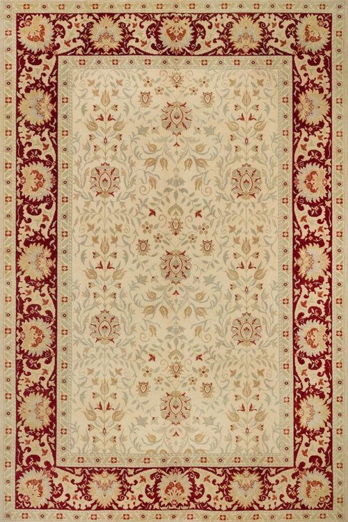 Krem Çiçekli Modern Etnik Desenli Halı  | Makinada Yıkanabilir | Hav Toz Vermez | Leke Tutmayan | Kaymaz Taban | Dijital Makine Baskı | Salon Yolluk Mutfak Halısı