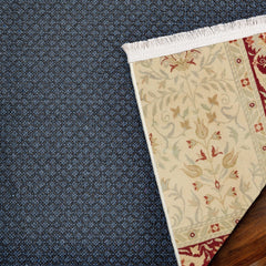 Krem Çiçekli Modern Etnik Desenli Halı  | Makinada Yıkanabilir | Hav Toz Vermez | Leke Tutmayan | Kaymaz Taban | Dijital Makine Baskı | Salon Yolluk Mutfak Halısı