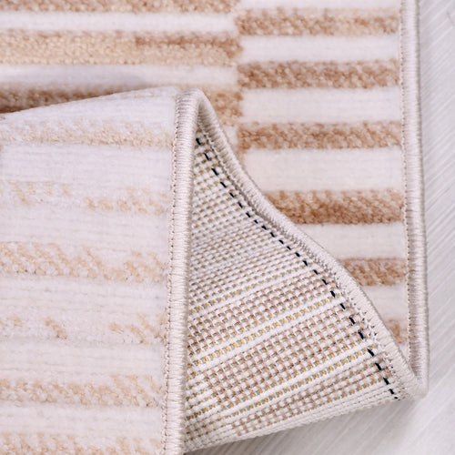 Bej Modern Akrilik Makine Halısı