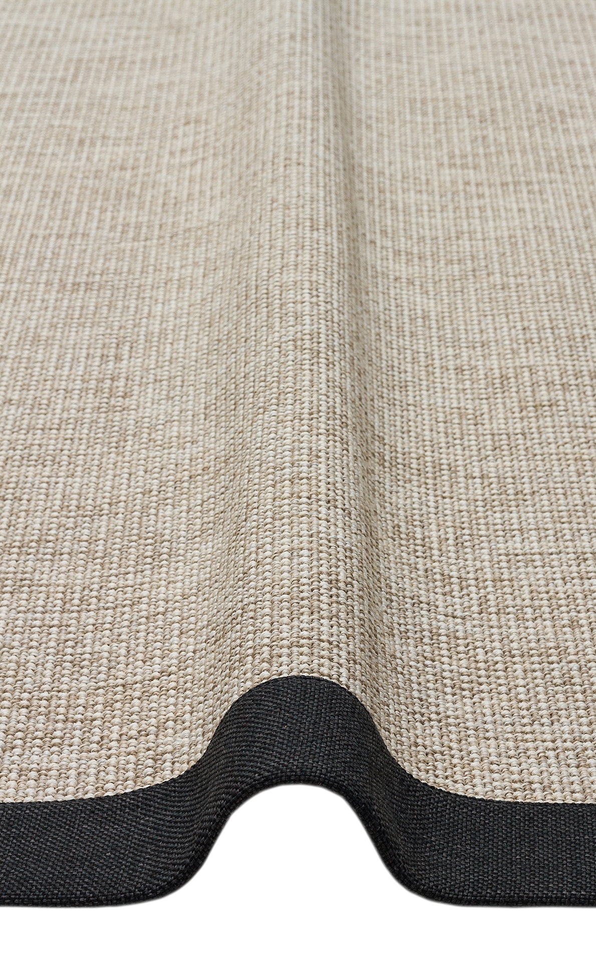 Bej Siyah Bordürlü Dekoratif Jüt Halı - Pati Dostu - Toz Vermez