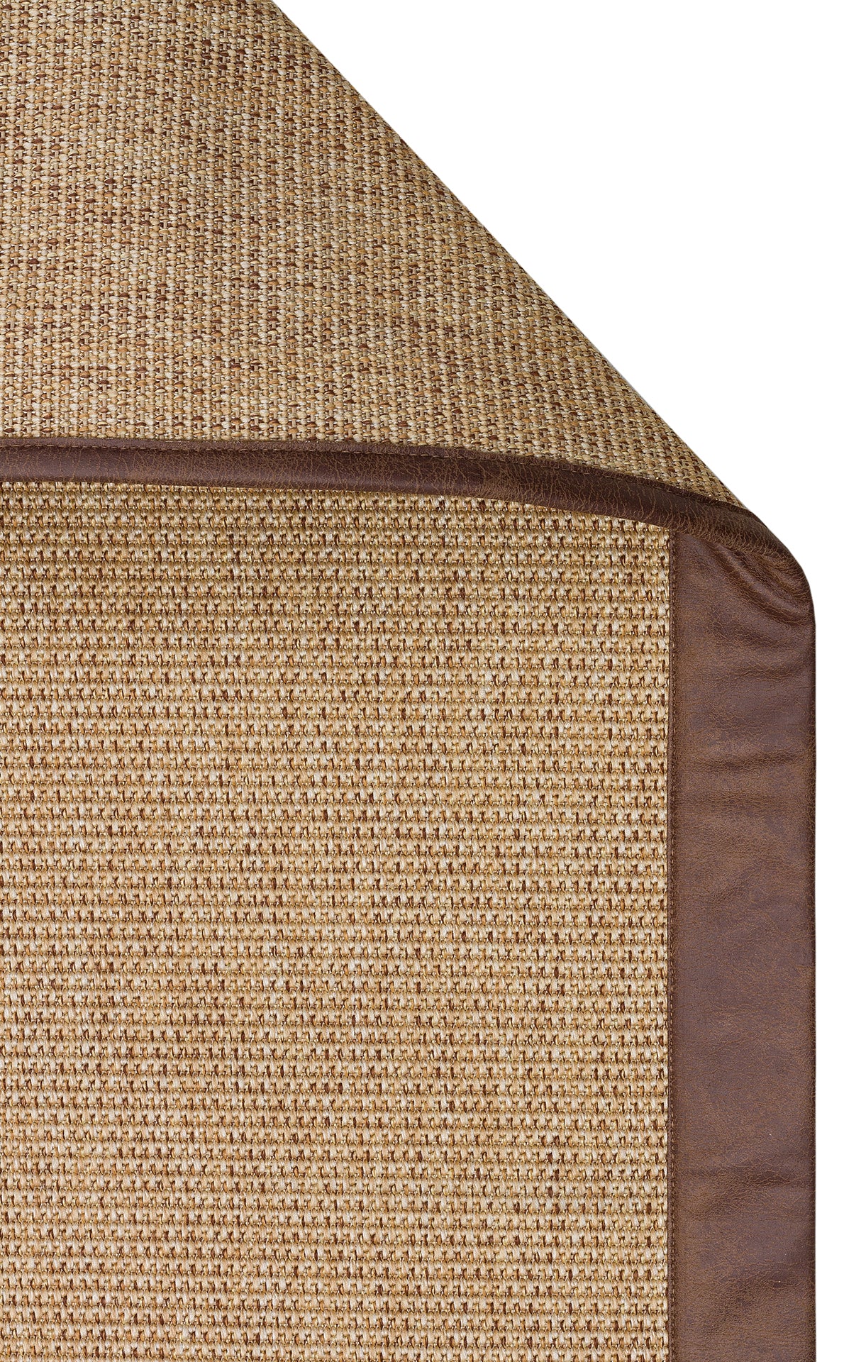 Bej Bordürlü Dekoratif Jüt Halı - Pati Dostu - Toz Vermez