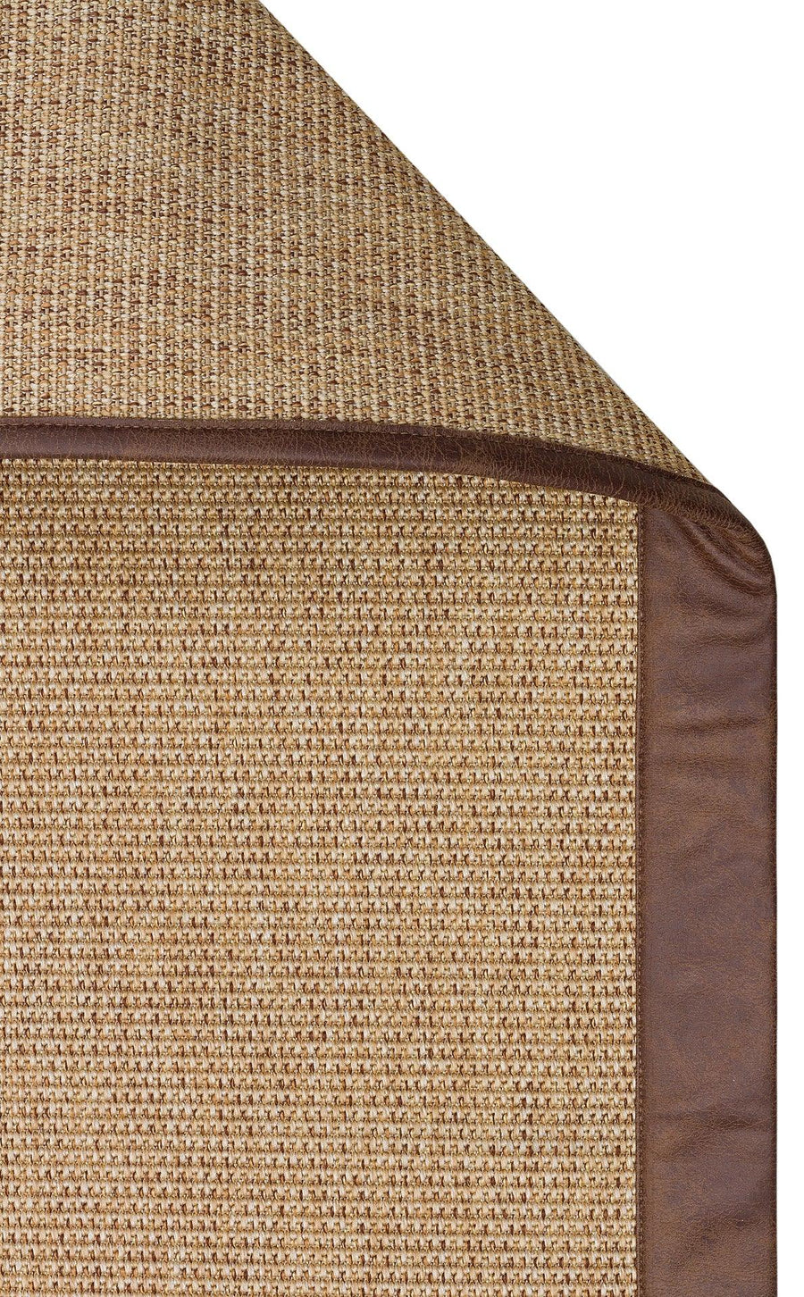 Plain Beige Area Rug with Brown Border – alternate angle