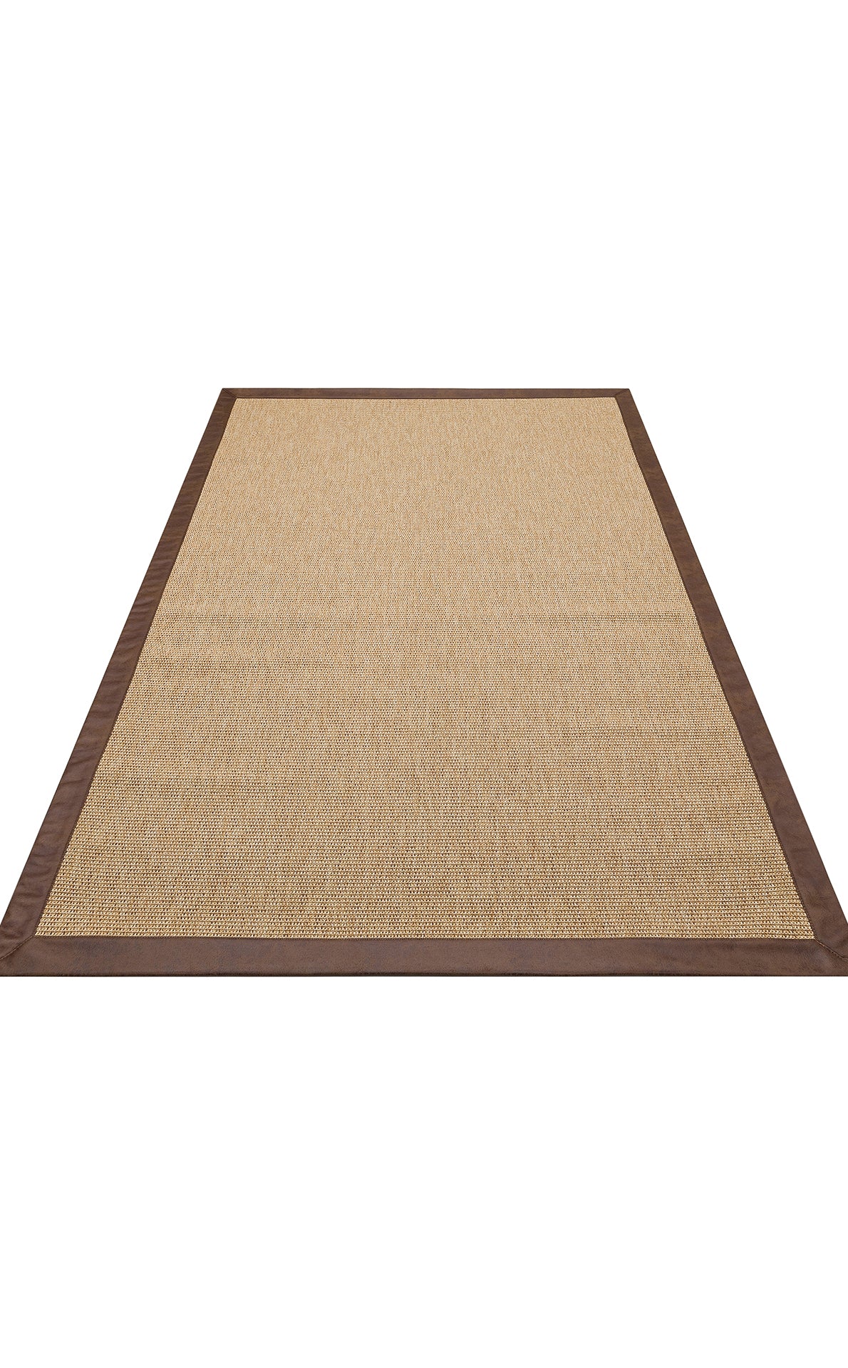 Bej Bordürlü Dekoratif Jüt Halı - Pati Dostu - Toz Vermez