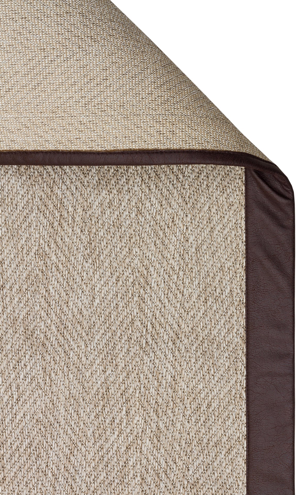 Bej Bordürlü Dekoratif Jüt Halı - Pati Dostu - Toz Vermez