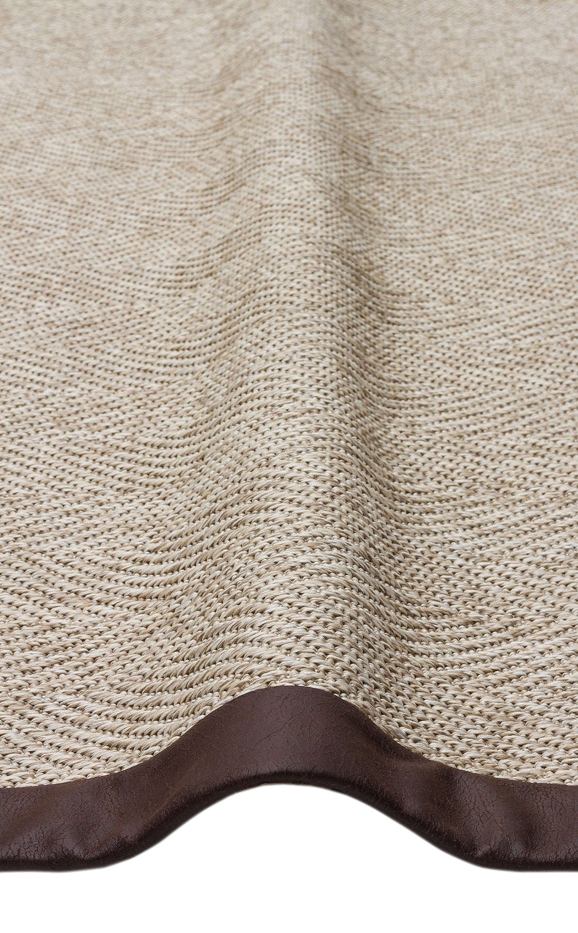 Bej Bordürlü Dekoratif Jüt Halı - Pati Dostu - Toz Vermez