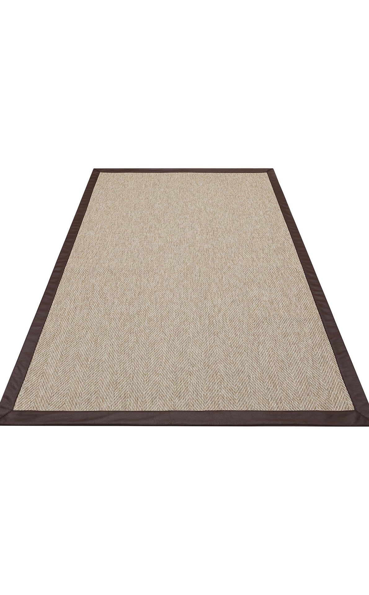 Bej Bordürlü Dekoratif Jüt Halı - Pati Dostu - Toz Vermez