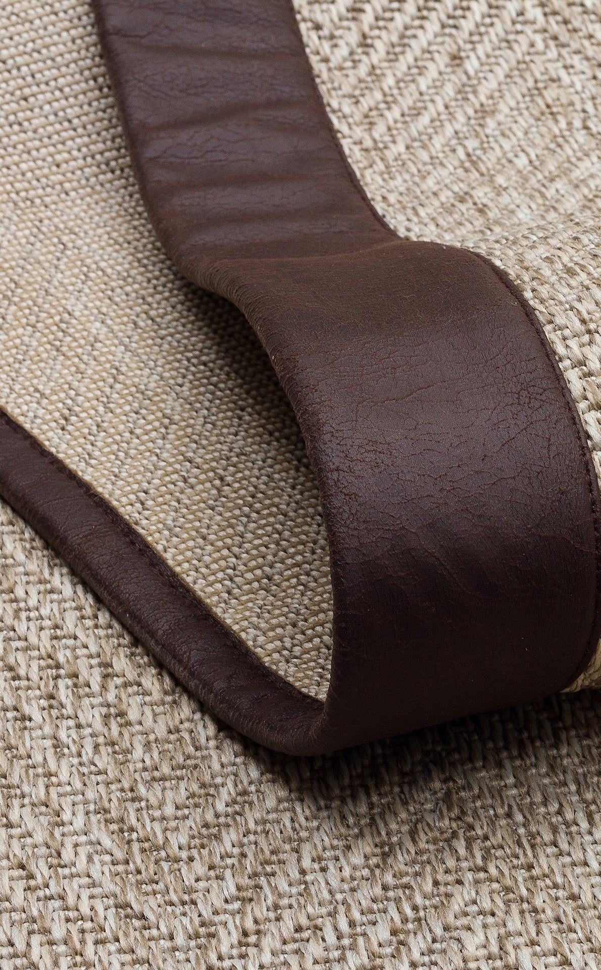 Bej Bordürlü Dekoratif Jüt Halı - Pati Dostu - Toz Vermez