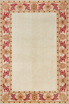 Krem Çiçekli Modern Etnik Desenli Halı  | Makinada Yıkanabilir | Hav Toz Vermez | Leke Tutmayan | Kaymaz Taban | Dijital Makine Baskı | Salon Yolluk Mutfak Halısı