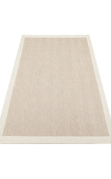 Bej Geometrik Desenli Yün Modern Kilim