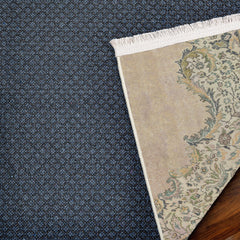 Krem Göbekli Modern Etnik Desenli Halı  | Makinada Yıkanabilir | Hav Toz Vermez | Leke Tutmayan | Kaymaz Taban | Dijital Makine Baskı | Salon Yolluk Mutfak Halısı