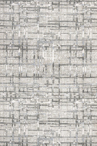 Dijital Baskı Halı Gri Beyaz Geometrik Desenli Modern Yıkanabilir