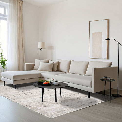 Oasis Gri Geometrik Triko Akrilik Makine Alan Halısı