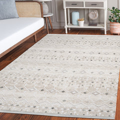 Oasis Gri Geometrik Triko Akrilik Makine Alan Halısı