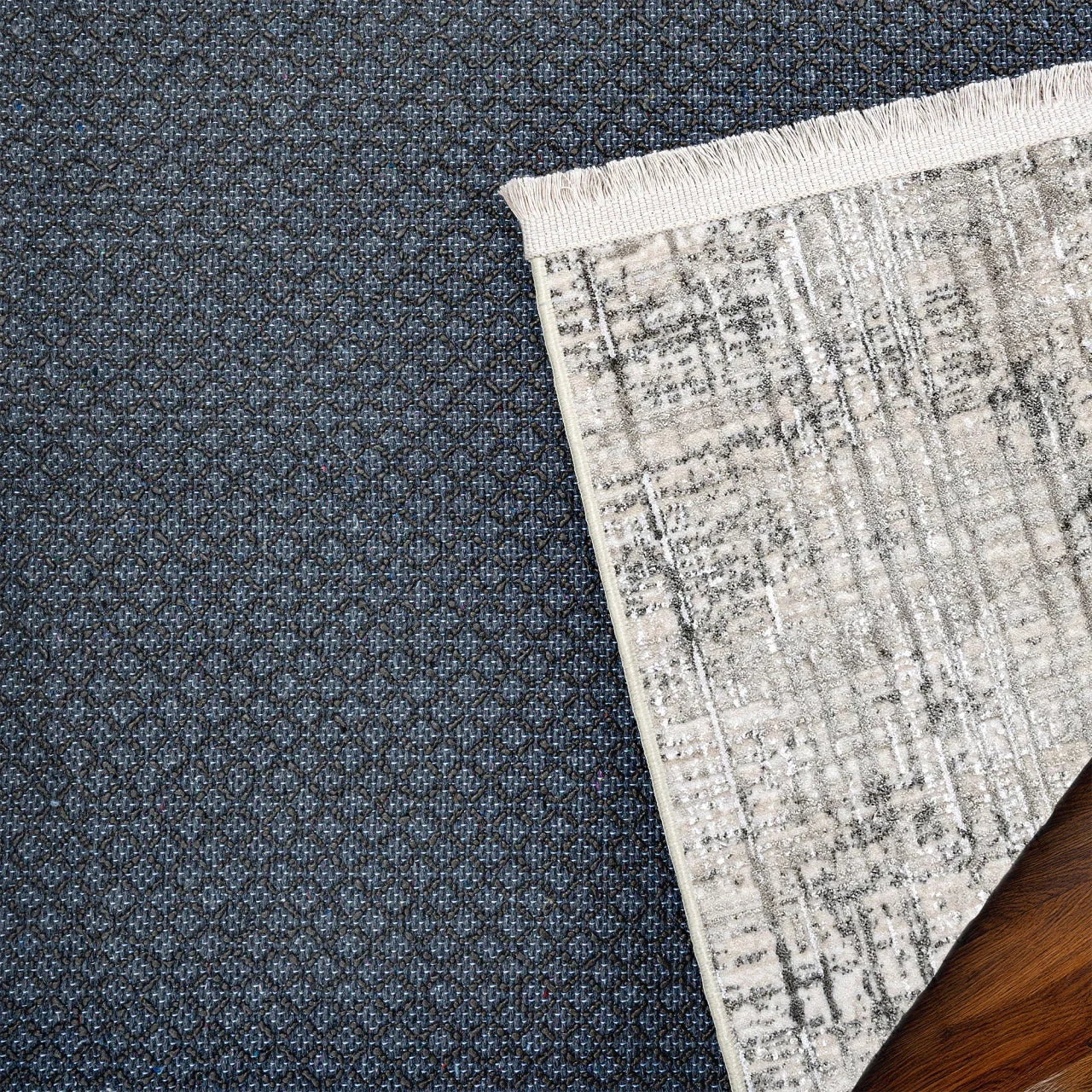 Antrasit Gri Minimalist Modern Halı - Yıkanabilir - Kaymaz Taban - Pati Dostu
