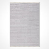 Light Grey Grey Modern Striped Living Room Rug - Acrylic