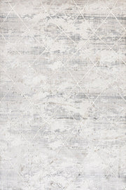 Beyaz Gri Dokulu Minimalist Halı - Yıkanabilir - Kaymaz Taban - Pati Dostu