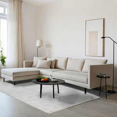 Ecewsk Gri Geometrik Polyester Makine Alan Halısı