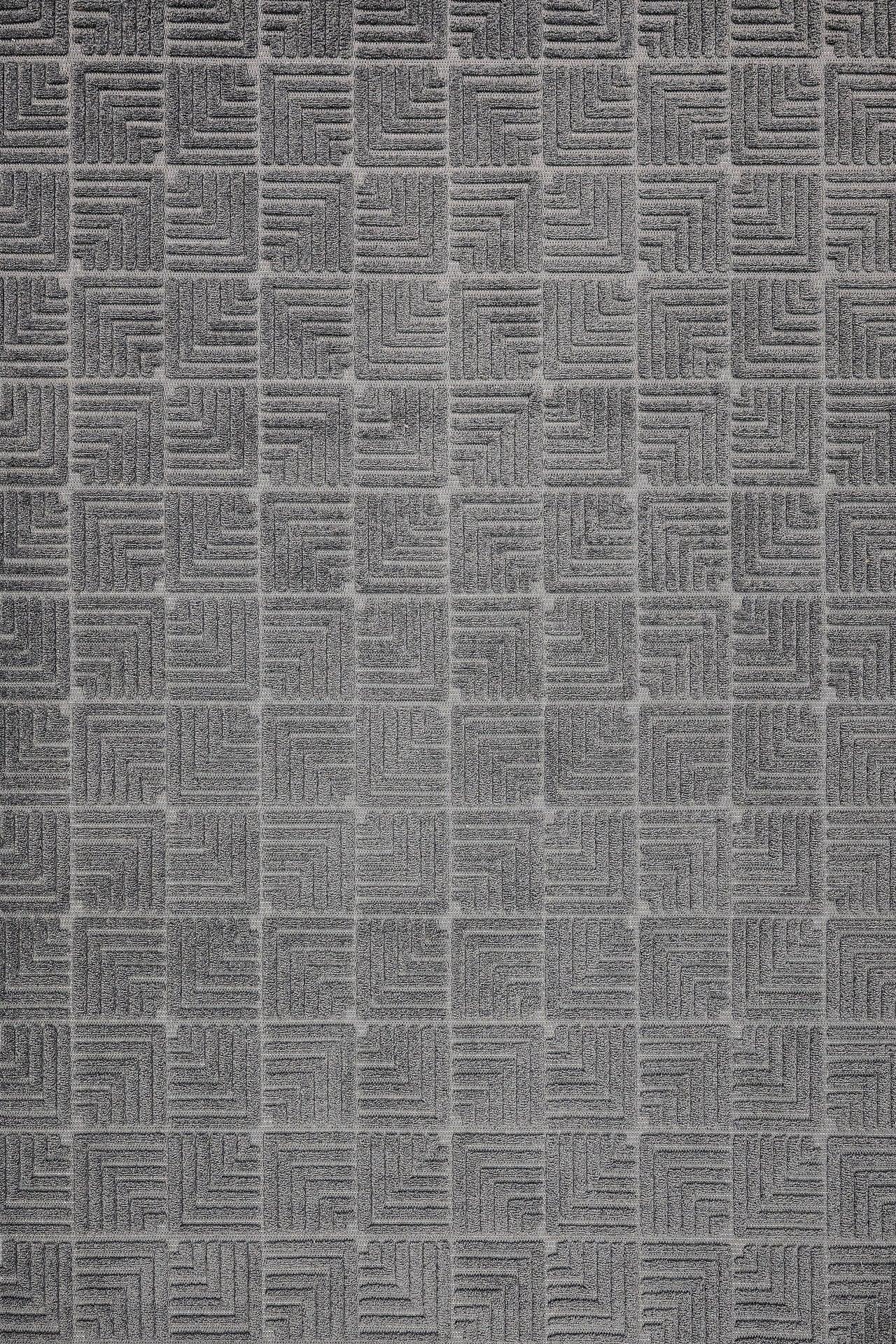 Antrasit Gri Dokulu Geometrik Halı - Yıkanabilir - Kaymaz Taban - Pati Dostu