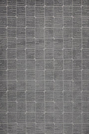 Antrasit Gri Dokulu Geometrik Halı - Yıkanabilir - Kaymaz Taban - Pati Dostu