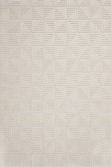 Beige Cream Modern Geometric Living Room Rug Geometric Striped - Cotton