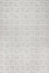 Light Grey Modern Geometric Living Room Rug Square Pattern - Cotton