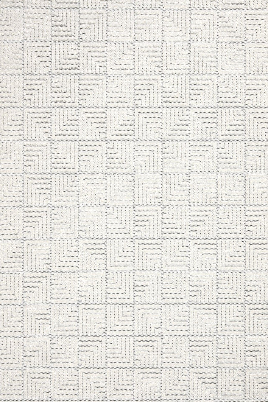 Beyaz Ekru Geometrik Minimalist Halı - Yıkanabilir - Kaymaz Taban - Pati Dostu