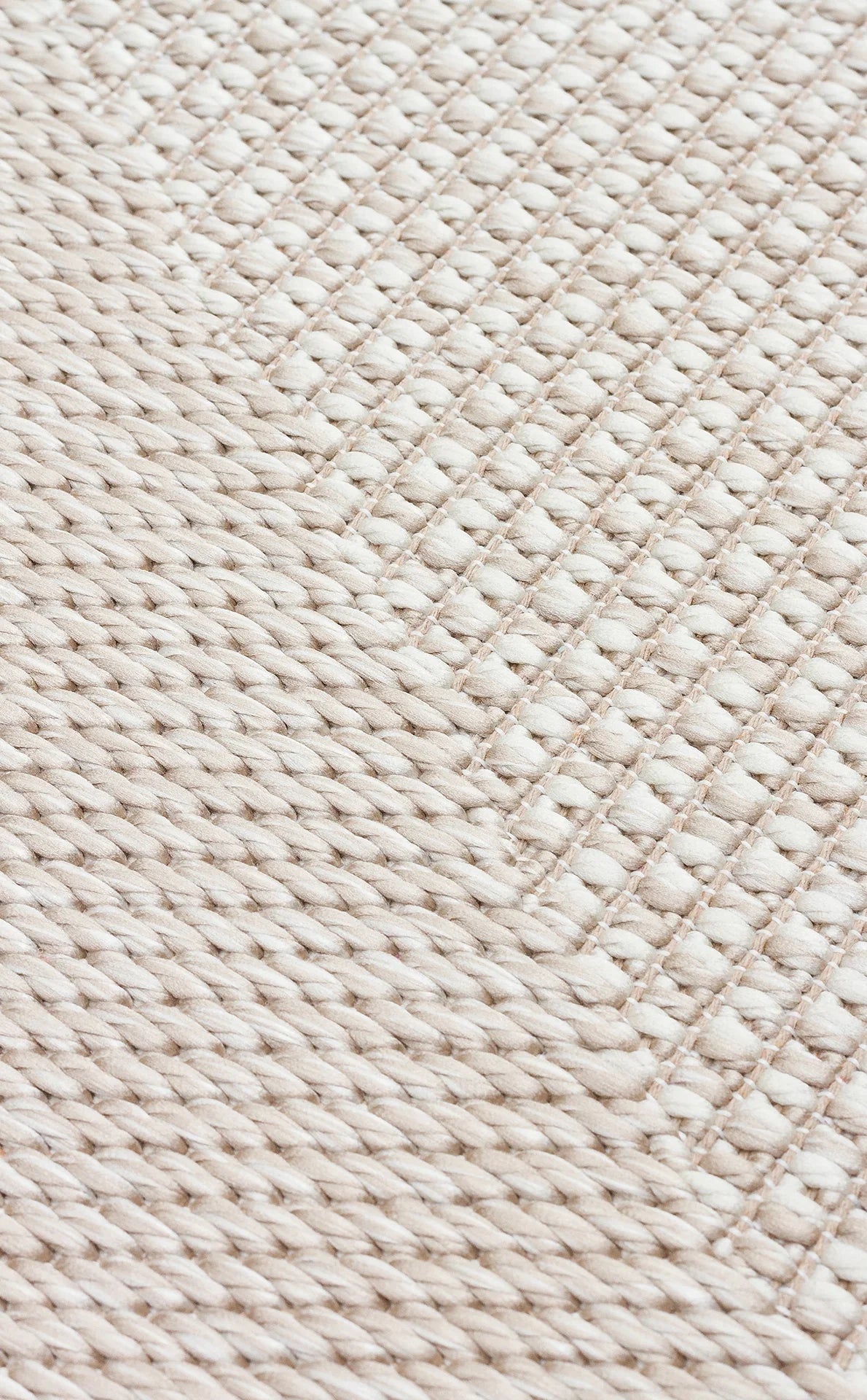Bej Krem Geometrik Kilim Triko Halı - Pati Dostu - Toz Vermez