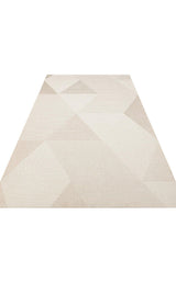 Tapis moderne à motif de kilim géométrique, beige et crème