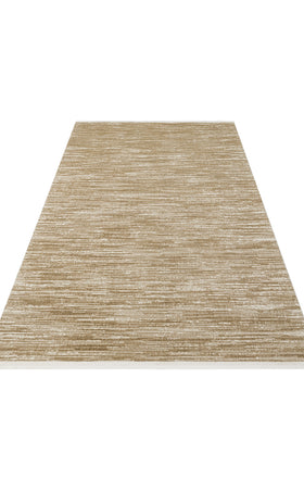 Bej Vizon Düz Eskitme Triko Halı - Pati Dostu - Toz Vermez