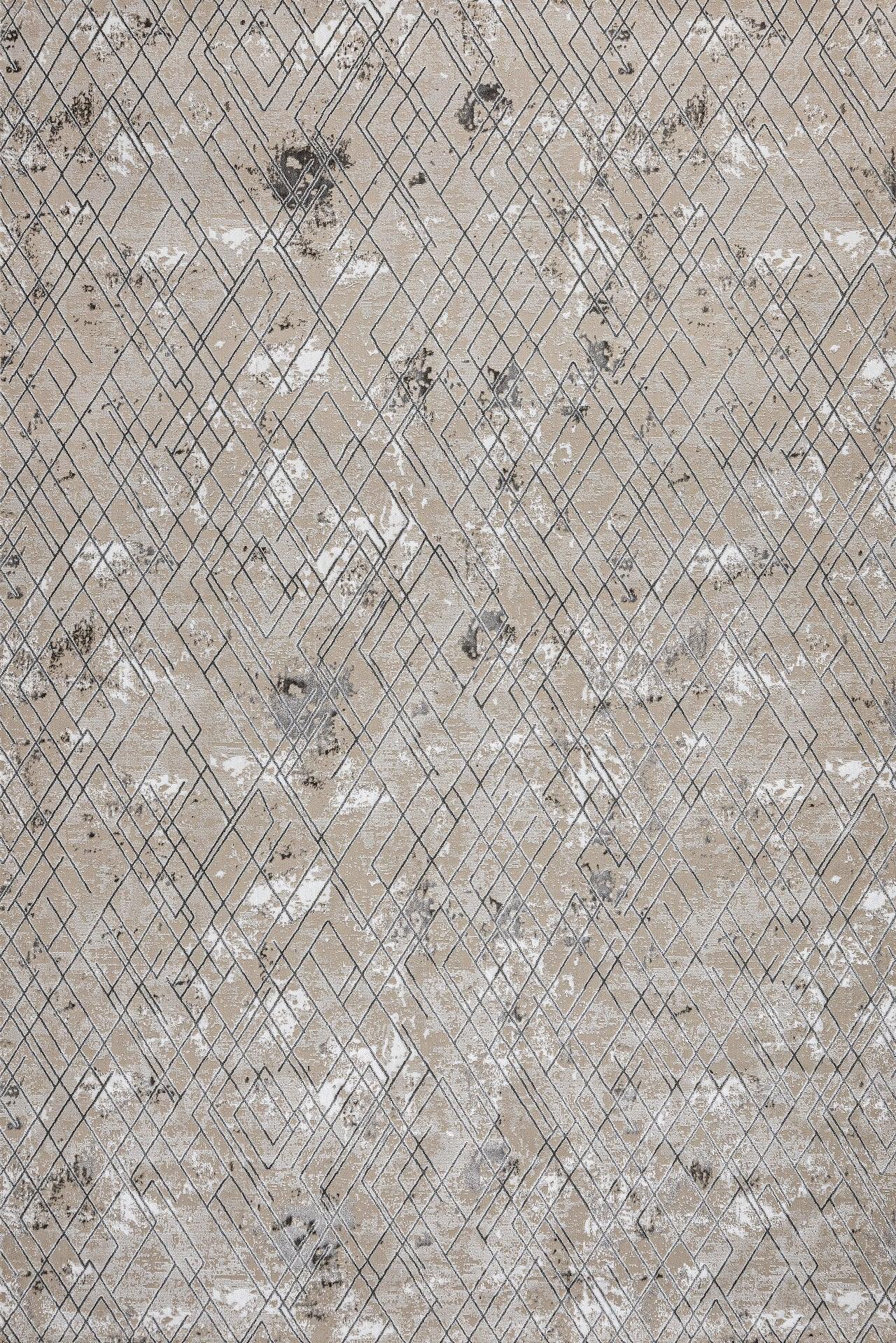 Bej Dokulu Minimalist Halı - Yıkanabilir - Kaymaz Taban - Pati Dostu