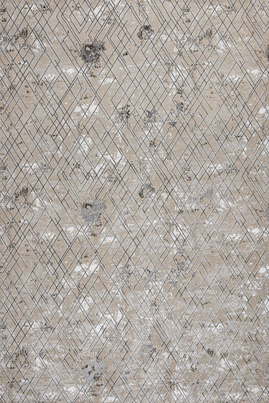 Bej Dokulu Minimalist Halı - Yıkanabilir - Kaymaz Taban - Pati Dostu