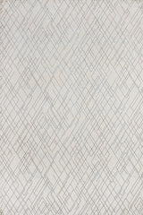 Light Beige Gray Modern Geometric Living Room Rug Striped - Cotton