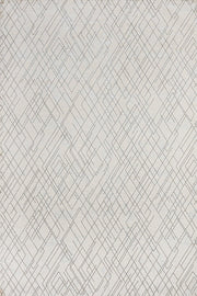 Beyaz Krem Geometrik Minimalist Halı - Yıkanabilir - Kaymaz Taban - Pati Dostu
