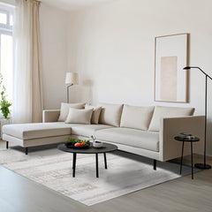 Casaye Bej Çizgili Akrilik Makine Alan Halısı