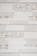 Cream Beige Distressed Geometric Living Room Rug Distressed wood - Cotton