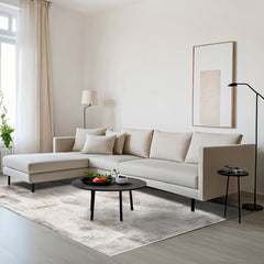 Casayera Bej Çizgili Akrilik Makine Alan Halısı