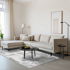 Casayara Gri Çizgili Akrilik Makine Alan Halısı