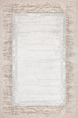 Cream Beige Distressed Living Room Rug Geometric - Cotton