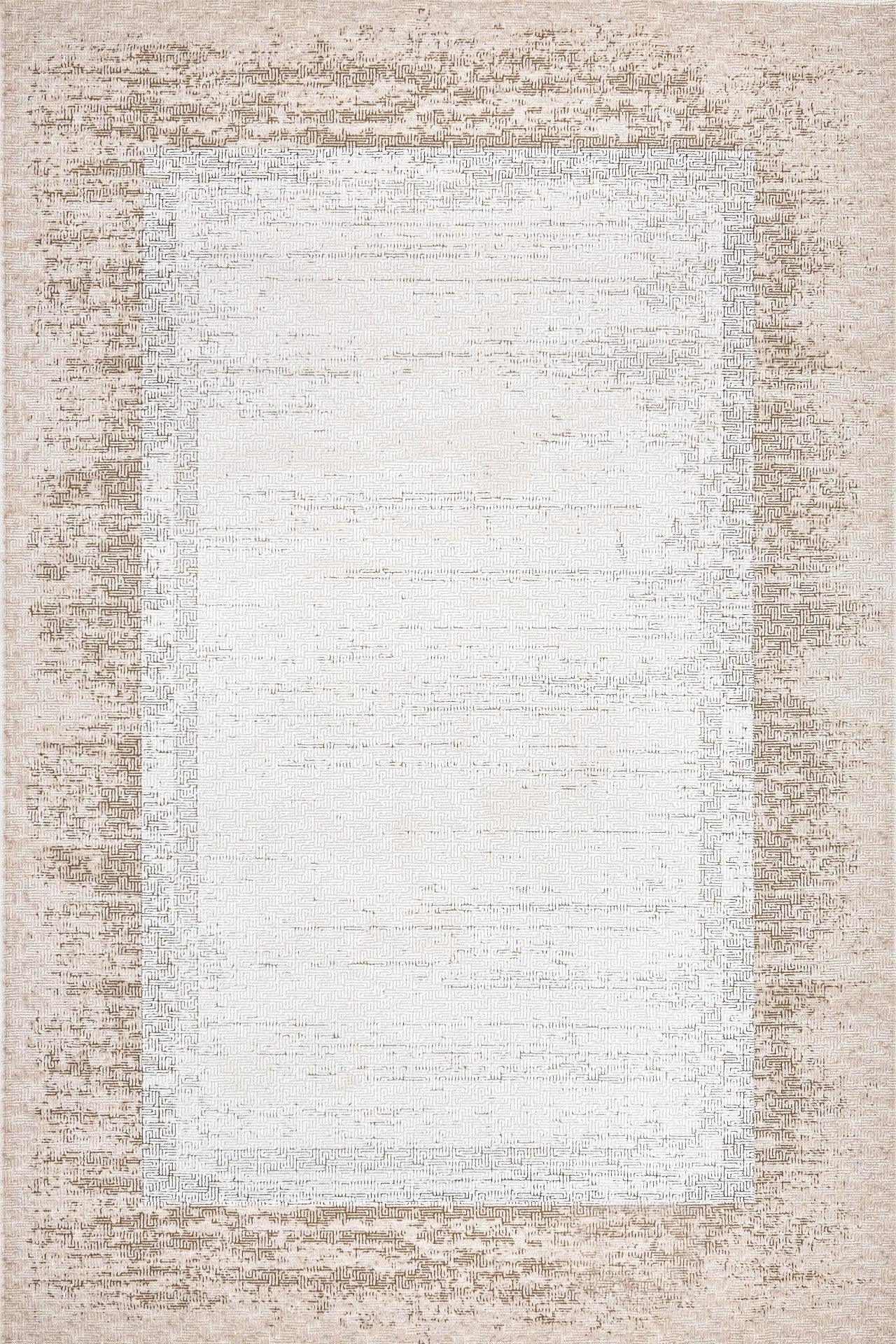 Bordürlü Modern Viskon Halı - Yıkanabilir - Kaymaz Taban - Pati Dostu