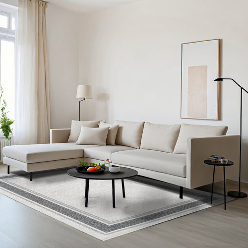 Jesman Gri Çerçeveli Akrilik Makine Alan Halısı