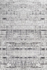 White Black Modern Living Room Rug Linear - Cotton