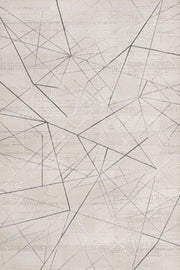 Bej Gri Geometrik Minimalist Halı - Yıkanabilir - Kaymaz Taban - Pati Dostu